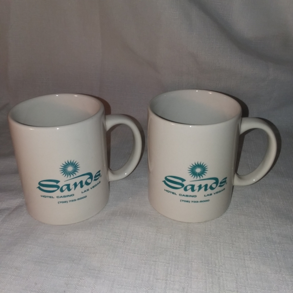 Vintage Sands Hotel Casino Las Vegas Coffee Pair of Mugs (2) Souvenir